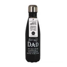 Arora Drinking Bottle Papa Worlds Best Dad Steel 500ml black